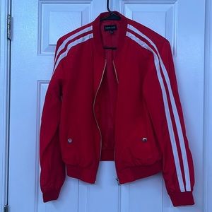 Red with white stripes New Look Jacket with pockets.